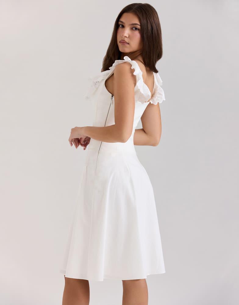 white layered ruffle dress Oceana Layered Ruffle Maxi Dress White L main image 1