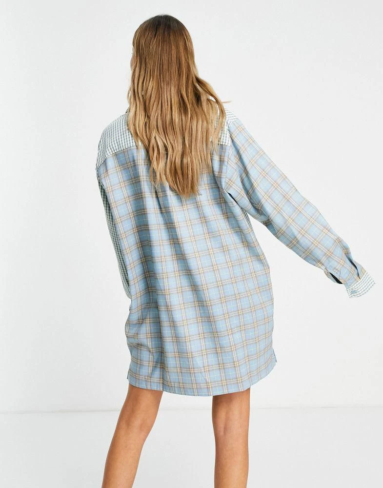 商品The Ragged Priest|The Ragged Priest oversized shirt dress in mix check & stripe,价格¥200,第2张图片详细描述