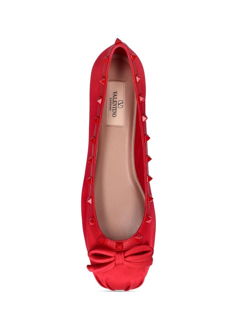 商品Valentino|5mm Rockstud Satin & Leather Flats,价格¥6807,第4张图片详细描述