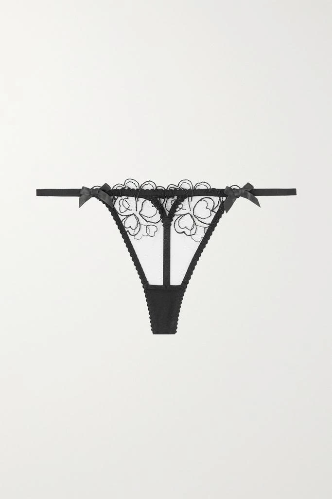 商品L'Agent by Agent Provocateur|Maysie 刺绣绢网丁字裤,价格¥193,第1张图片