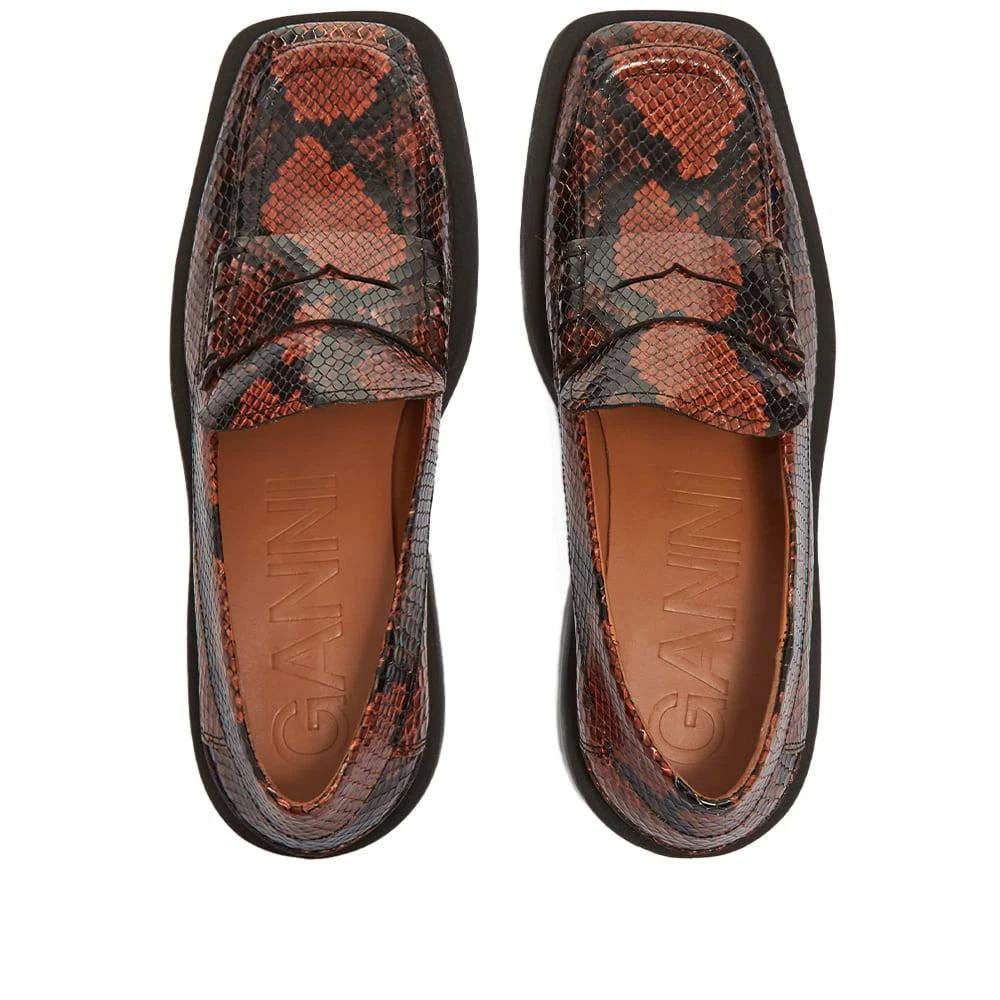 商品Ganni|GANNI Snake Print Sqaure Toe Flat Shoes,价格¥793,第5张图片详细描述