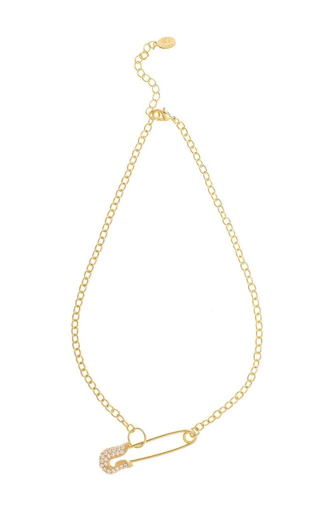 商品Rivka Friedman|Pavé Cubic Zirconia Safety Pin Pendant Necklace,价格¥1199,第1张图片