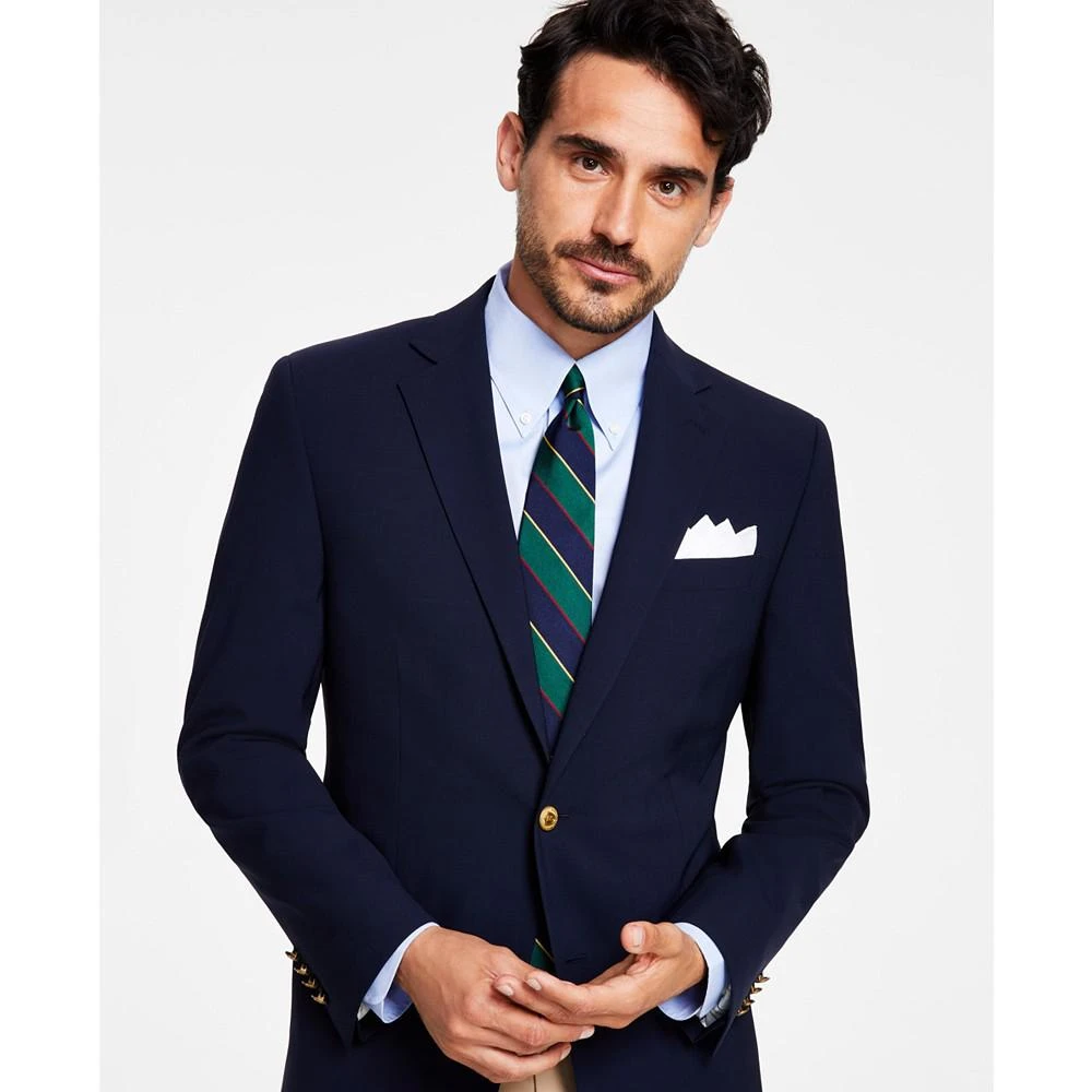 商品Brooks Brothers|Men's Classic-Fit Navy Stretch Wool Blend Blazer,价格¥2812,第2张图片详细描述