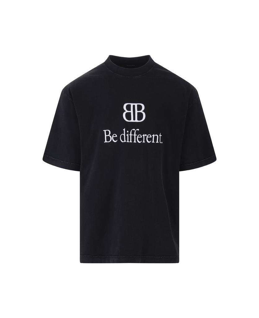 商品Balenciaga|Man Bb Be Different Large Fit T-shirt In Black,价格¥3694,第1张图片