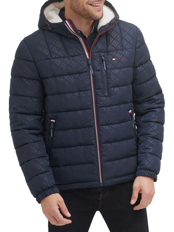 商品[国内直发] Tommy Hilfiger|男款 人造毛皮连帽棉服夹克,价格¥367,第1张图片