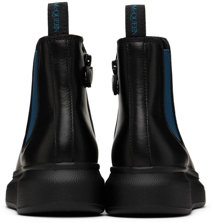 商品Alexander McQueen|Kids Black & Navy Oversized Chelsea Boots,价格¥1526,第2张图片详细描述