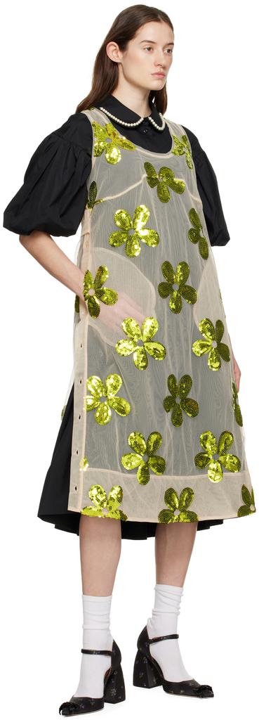 Beige & Green Floral Midi Dress商品第5张图片规格展示