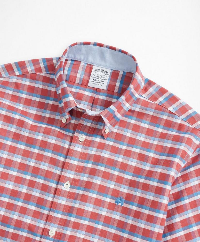 Stretch Regent Regular-Fit Short-Sleeve Sport Shirt, Non-Iron Checked Oxford商品第2张图片规格展示