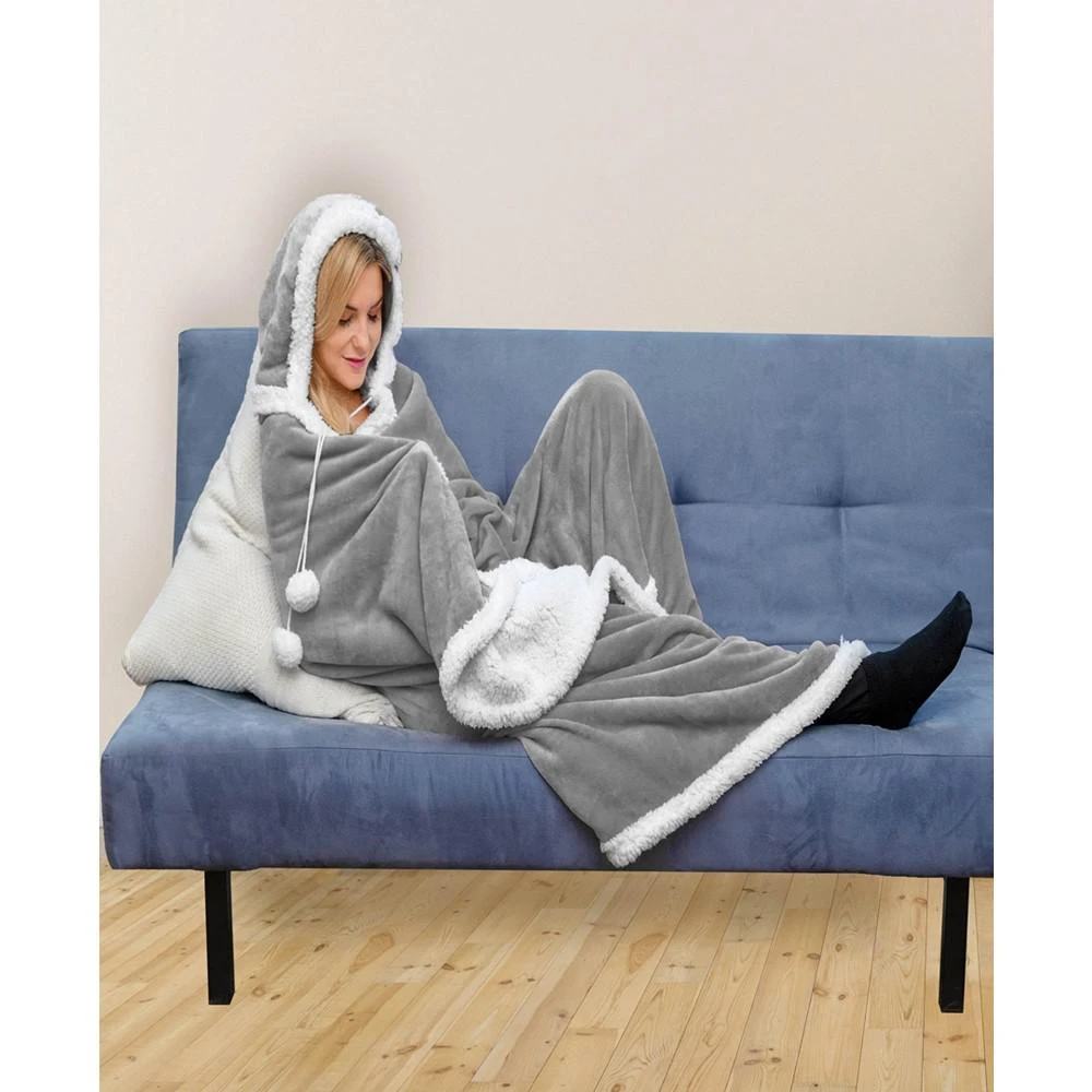 商品Kensie|Gigi Reversible Sherpa Hooded Robe Throw,价格¥589,第1张图片