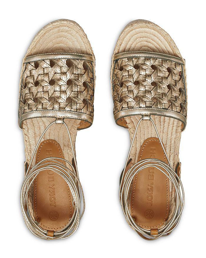 商品Tory Burch|Women's Basketweave Platform Espadrille Sandals,价格¥1537,第5张图片详细描述