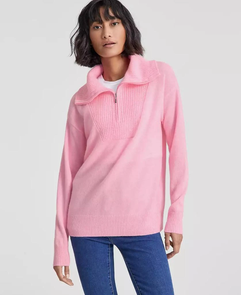 商品Charter Club|100% Cashmere Women's Quarter-Zip Sweater, Created for Macy's,价格¥302,第1张图片