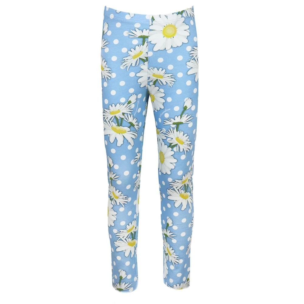 商品MONNALISA|Blue Daisy Print Leggings,价格¥167,第1张图片