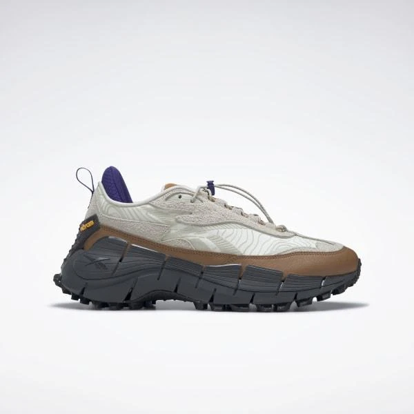 商品Reebok|Zig Kinetica 2.5 Edge 减震防滑耐磨 低帮跑步鞋 黑棕灰,价格¥1139,第1张图片
