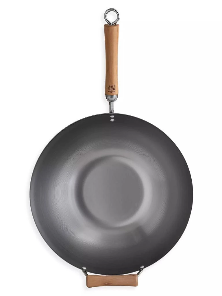商品Escali|Joyce Chen Classic 14'' Uncoated Carbon Steel Flat Bottom Wok 4-Piece Set,价格¥749,第3张图片详细描述
