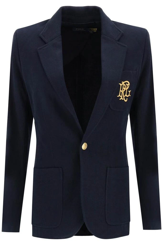 商品Ralph Lauren|STRETCH KNIT BLAZER WITH MONOGRAM EMBROIDERY,价格¥1862,第1张图片