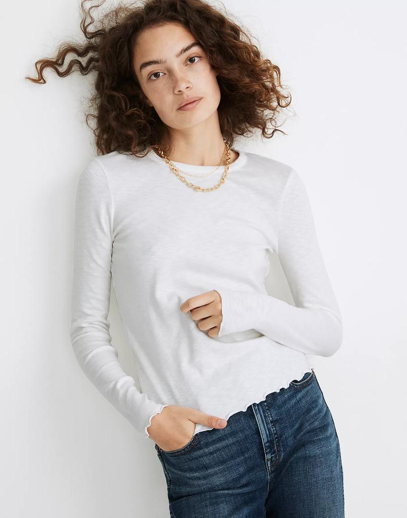 商品Madewell|Long-Sleeve Baby Tee,价格¥287-¥331,第1张图片