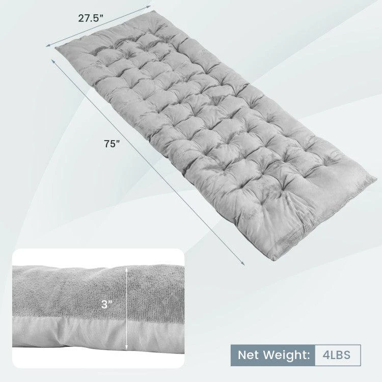 商品Hivvago|75 x 27.5 Inch Camping Cot Pads with Soft and Breathable Crystal Velvet-Gray,价格¥365,第4张图片详细描述