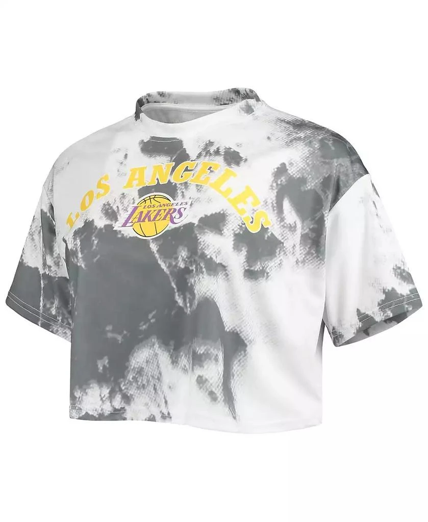 商品NBA Exclusive Collection|Women's White, Black Los Angeles Lakers Tie-Dye Crop Top and Shorts Set,价格¥336,第3张图片详细描述