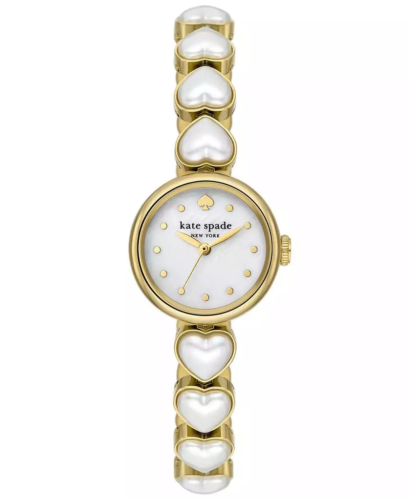 商品Kate Spade|Women's Monroe Three Hand Gold-Tone Stainless Steel and Imitation Pearl Watch 24mm,价格¥1913,第1张图片