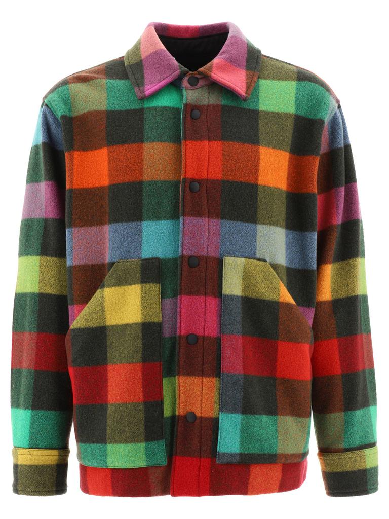 Wool overshirt with check pattern商品第1张图片规格展示
