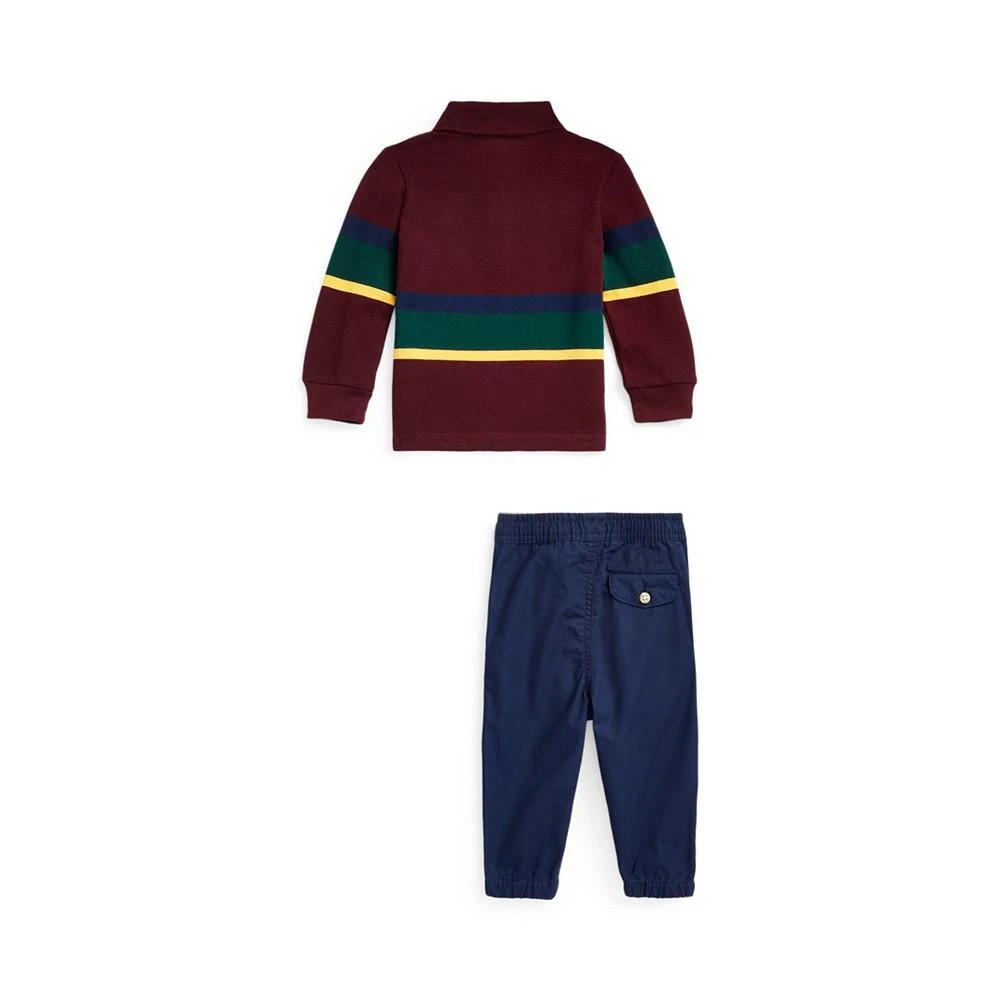 商品Ralph Lauren|Baby Boys Mesh Polo Shirt and Poplin Jogger Pants Set,价格¥522,第2张图片详细描述