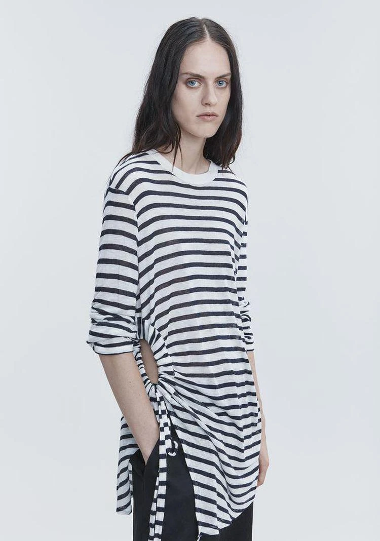 商品Alexander Wang|STRIPED LONG SLEEVE CUTOUT TEE,价格¥528,第4张图片详细描述