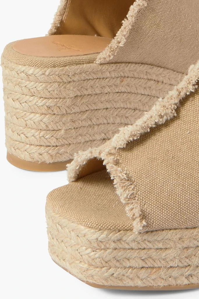 商品CASTAÑER|Querla 60 frayed canvas espadrille wedge mules,价格¥293,第4张图片详细描述