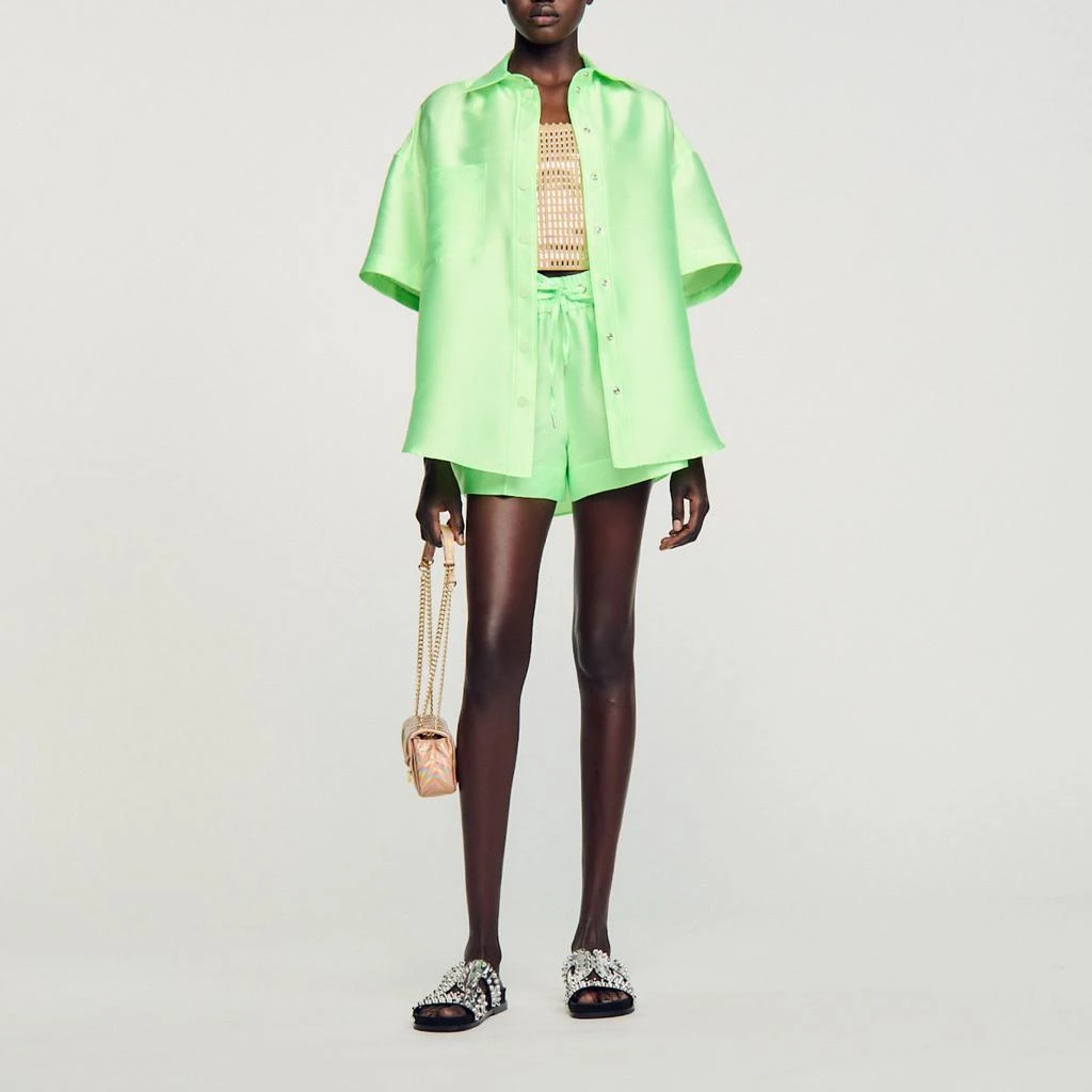 商品Sandro|Oversized satin shirt,价格¥707,第1张图片详细描述