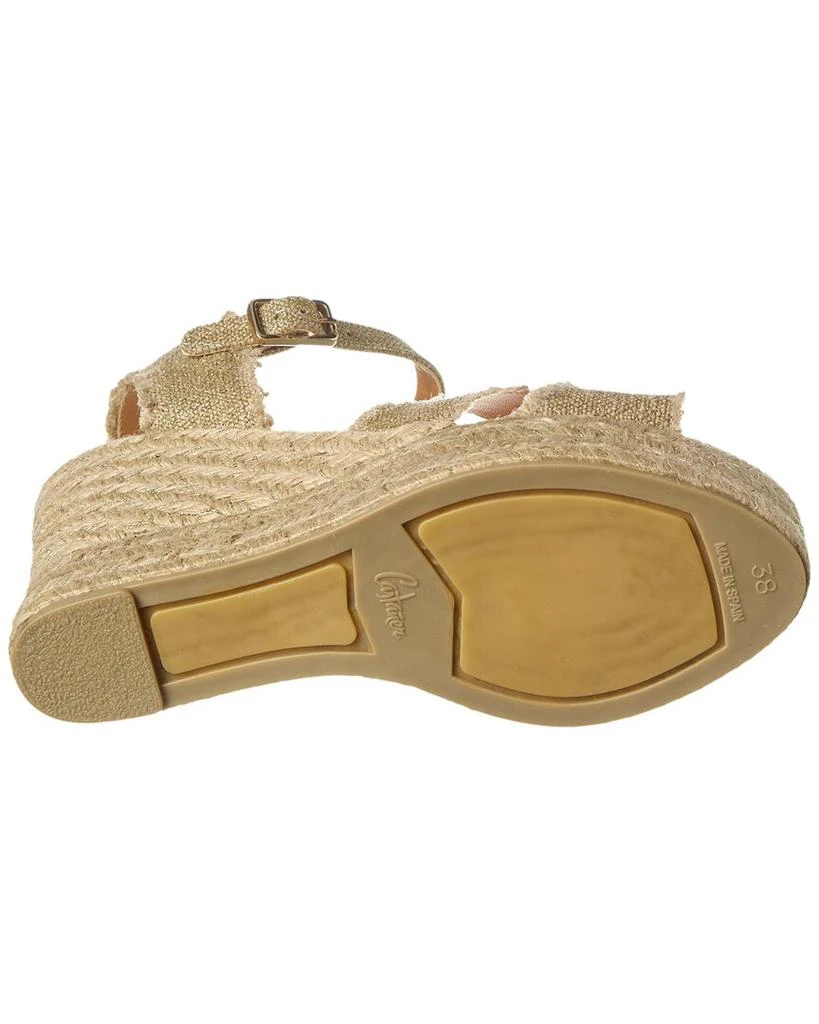 商品CASTAÑER|Bromelia 100 Metallic Canvas Wedge Espadrille,价格¥857,第4张图片详细描述