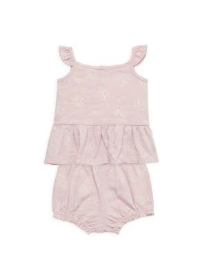 商品Calvin Klein|Baby Girl’s 2-Piece Flutter Tank & Floral Bloomers Set,价格¥80,第2张图片详细描述