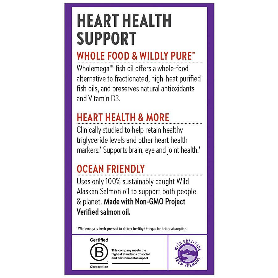 Wholemega Whole Fish Oil Supplement, Wild Alaskan Salmon Oil 2000mg Per Serving商品第2张图片规格展示