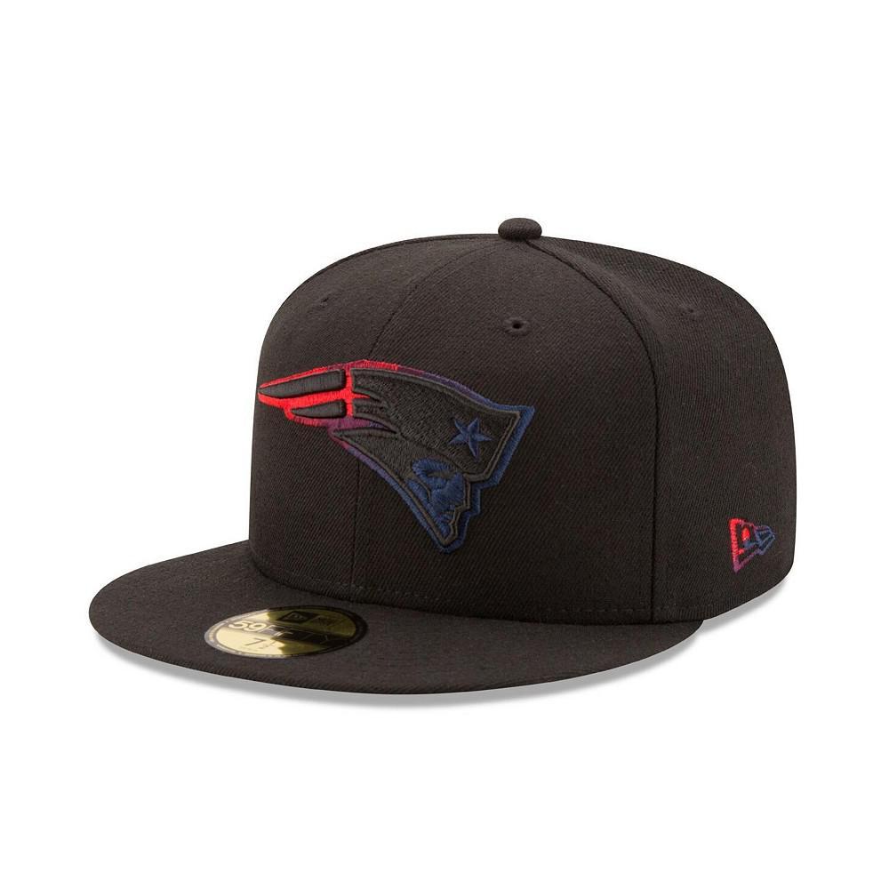 商品New Era|Men's Black New England Patriots Color Dim 59FIFTY Fitted Hat,价格¥183,第1张图片