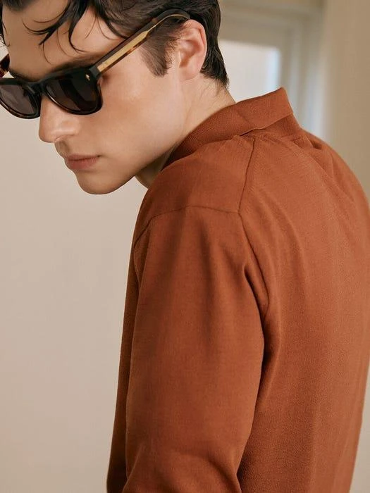 商品FRONTROW MEN|Cool-Yarn Knit Polo Shirt,价格¥816,第4张图片详细描述
