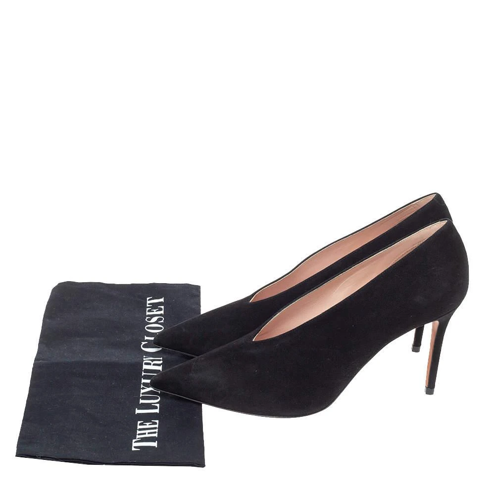 Celine Black Suede V Cut Pointed Toe Pumps Size 39 商品