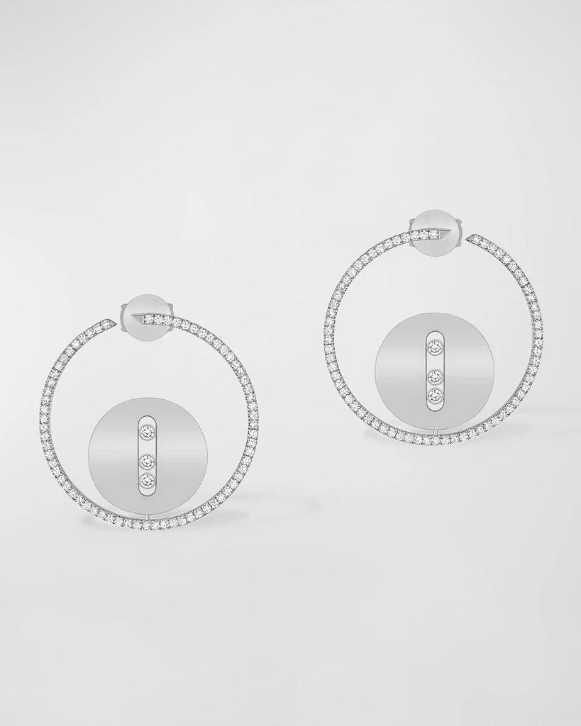 商品Messika|Lucky Move 18K White Gold Bo Medaille Round Earrings,价格¥72854,第1张图片