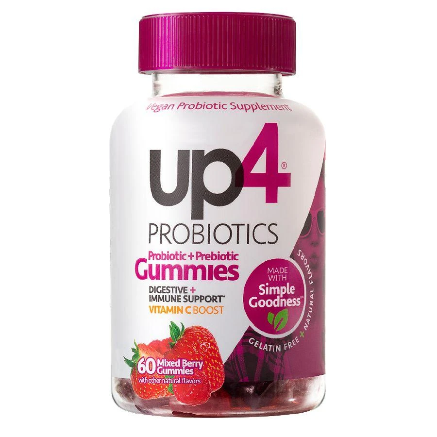 商品UP4|Probiotic + Prebiotic, Vitamin C, Berry Flavor, Gummies,价格¥123,第1张图片