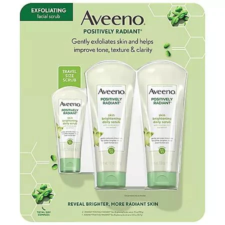 商品Aveeno|Aveeno Positively Radiant Brightening Face Scrub (3 pk.),价格¥131,第1张图片