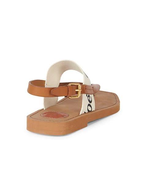 商品Chloé|Woody Flat Leather Thong Slingback Sandals,价格¥3291,第5张图片详细描述
