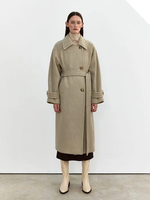 商品MOHAN|Tow Tweed Wool Soutien Coat (2 Colors),价格¥1750,第1张图片详细描述