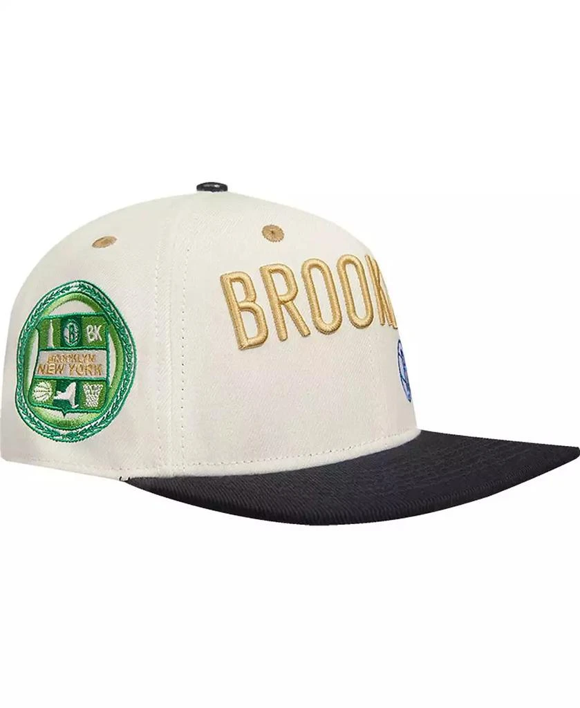 商品Pro Standard|Men's Cream, Black Brooklyn Nets Album Cover Snapback Hat,价格¥299,第1张图片