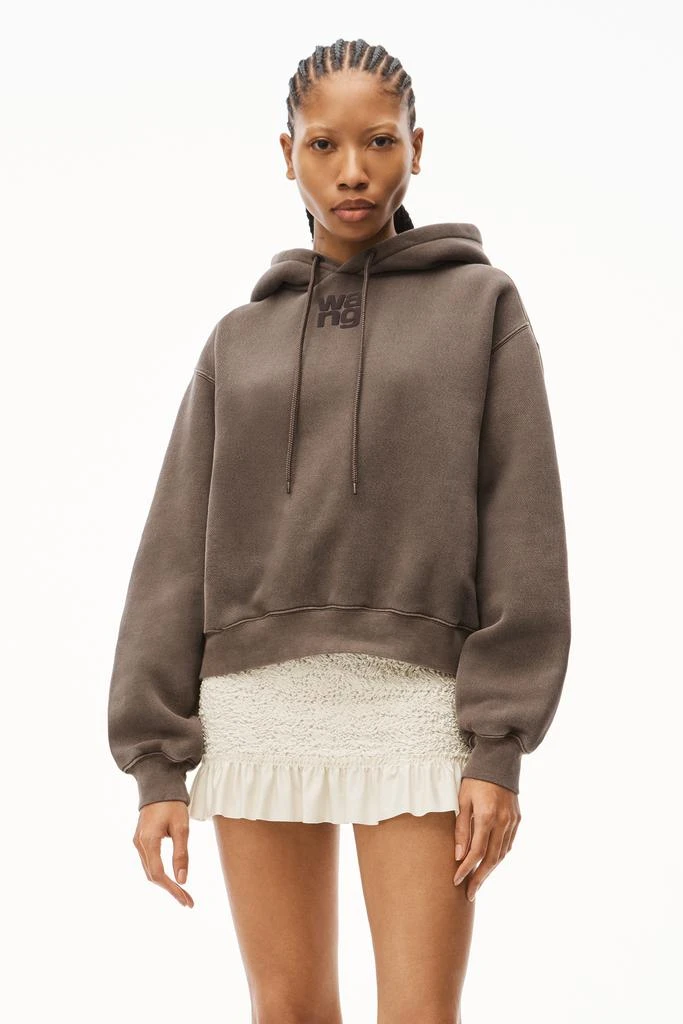 商品Alexander Wang|PUFF LOGO HOODIE IN STRUCTURED TERRY,价格¥1468,第2张图片详细描述