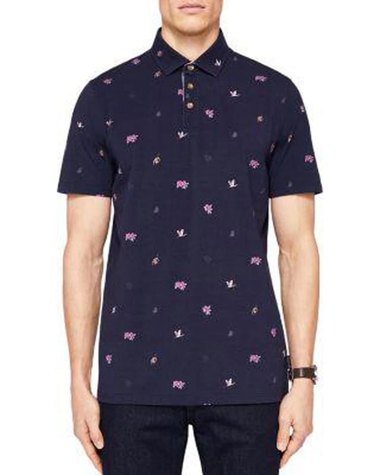 商品Ted Baker London|Newbear Print Regular Fit Polo,价格¥529,第1张图片