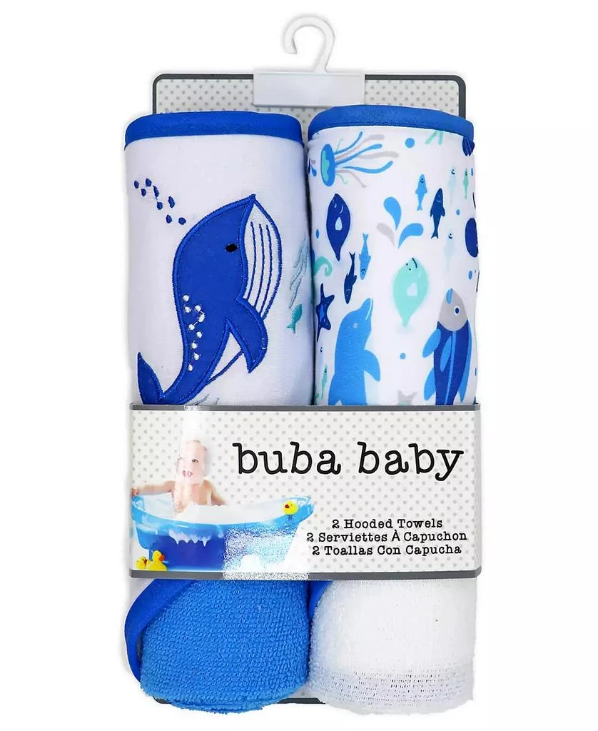 商品buba baby|Boys and Girls 2 Pack Embroidered Hooded Bath Towel and Wash Cloth Set,价格¥264,第5张图片详细描述