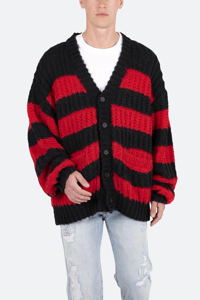 Big Stripe Cardigan - Black/Red商品第6张图片规格展示