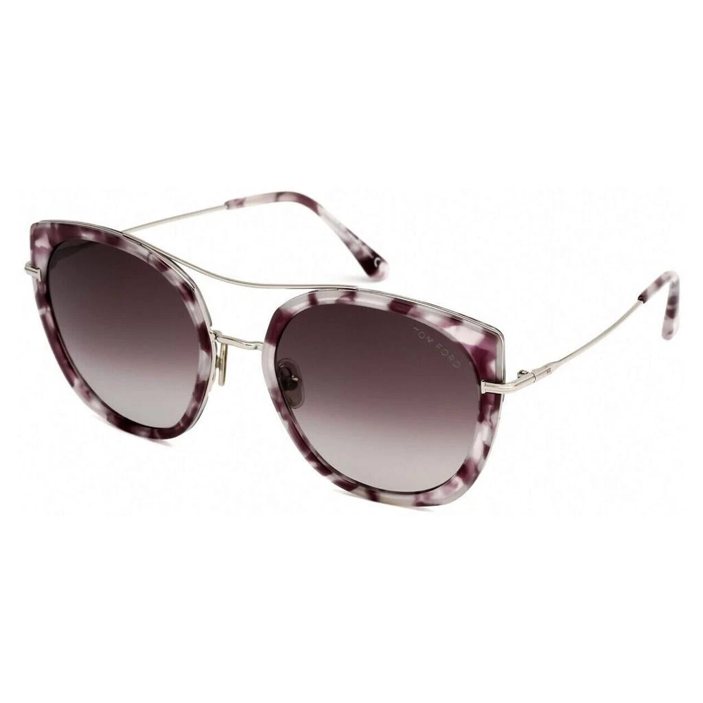 商品Tom Ford|Tom Ford Women's Sunglasses - Joey Burgundy Havana Acetate Frame | FT07605656T,价格¥1043,第1张图片