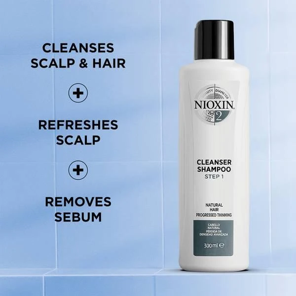 商品NIOXIN|Nioxin System 2 Cleanser Shampoo for Natural Hair with Progressed Thinning 33.8 oz,价格¥368,第3张图片详细描述