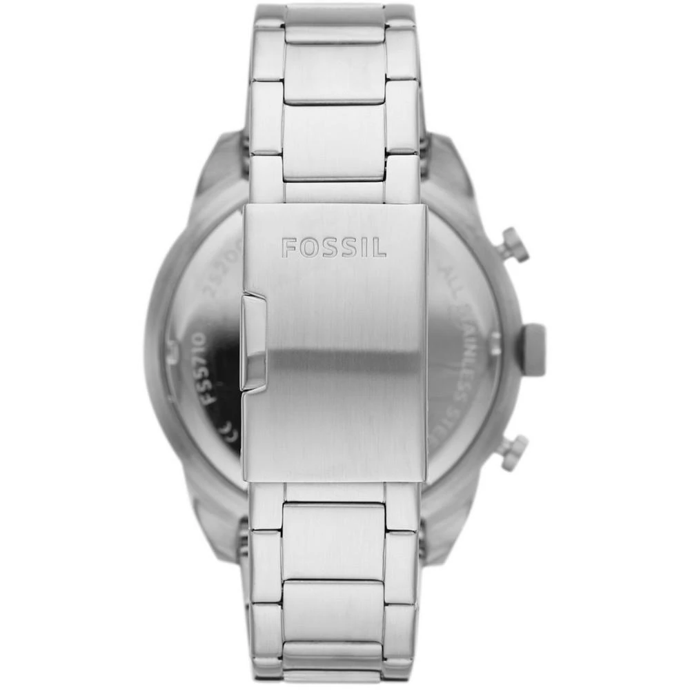 商品Fossil|Men's Bronson Chronograph, Silver-Tone Stainless Steel Bracelet Watch, 50mm and Interchangeable Brown Leather Strap, Black Silicone Band Set,价格¥1290,第3张图片详细描述