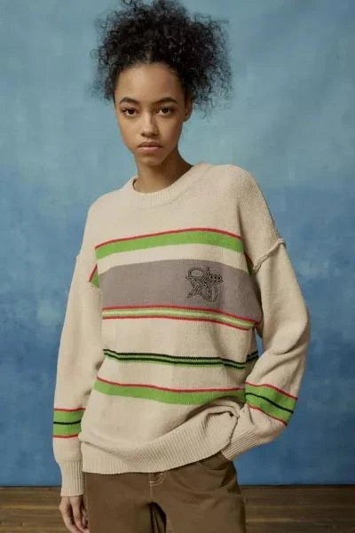 商品BDG|BDG Roman Stripe Pullover Crew Neck Sweater,价格¥76,第2张图片详细描述