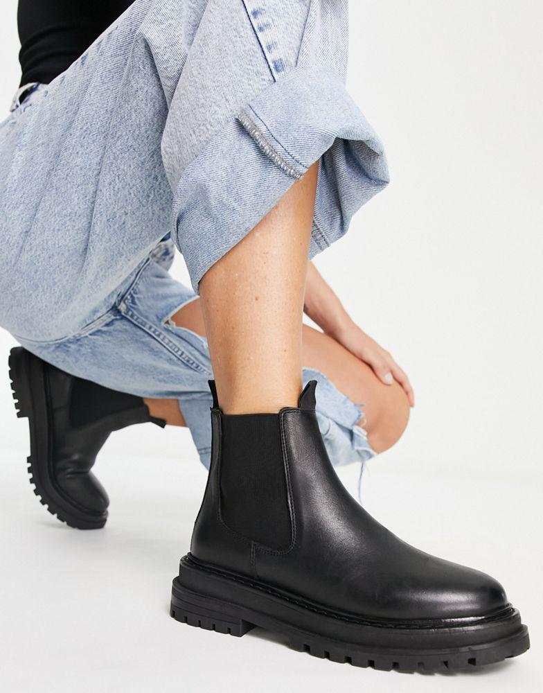 商品ASOS|ASOS DESIGN Appreciate leather chelsea boots in black,价格¥437,第1张图片