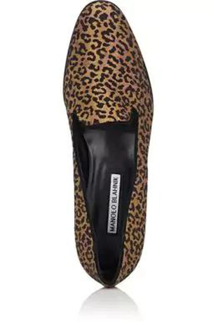 商品Manolo Blahnik|Dipla Leopard Brocade Loafers,价格¥3048,第4张图片详细描述